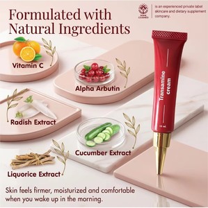 Crème hydratante et éclaircissante pour le visage, marque privée OEM ODM, acide tranexamique, extraits naturels, soin quotidien pour peaux abîmées - Product Image 2