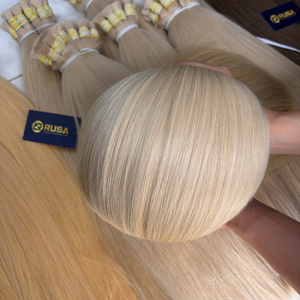 Extensions de cheveux naturels vietnamiens RUSA en vrac, pointes pleines, couleur blond décoloré 613, pour installation - Product Image 5