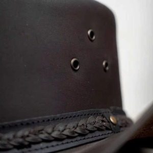 Chapeau de cowboy en cuir de vachette souple, durable, de qualité supérieure, réglable, pour un usage décontracté en extérieur, pour hommes et femmes - Product Image 2