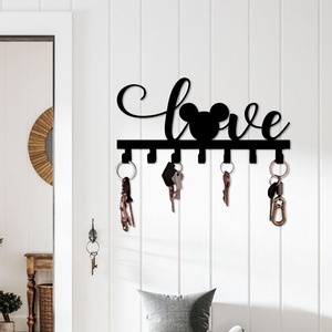 Love Design Black Metal <b>Wall</b> <b>Key</b> Holder <b>Hook</b> Organizer For Entryway Stylish <b>Key</b> Storage And Romantic Home Decor From India - Product Image 5