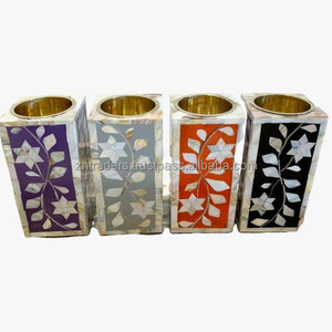 Quemador de incienso árabe pulido Bakhoor Mubkhara epoxi de madera con incrustaciones de concha de fregona de lujo para fragancia del hogar y decoración de Ramadán - Product Image 1