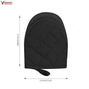 Gants mitaines en cuir de vachette pleine fleur de qualité supérieure, anti-vibration, antidérapants, avec poignet élastique, pour la sécurité au four, lisses - Product Image 3