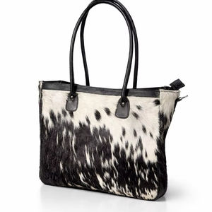 Sac fourre-tout classique en cuir véritable style western avec broderie, couleur unie, style vintage pour femmes - Couleur et logo personnalisables - Product Image 1