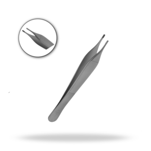 Adson Brown Delicate Tissue Forcep 7x7 Teeth Standard Size Surgical Tissue Forceps - Product Image 1