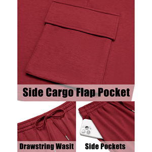 Conjunto de 2 piezas rojo para hombre, camiseta lisa de manga corta y pantalones cortos tipo cargo, conjunto informal de verano para calle, estilo de alta calidad - Product Image 6