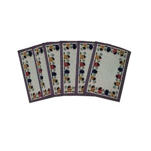 เสื่อรองจานทรงสี่เหลี่ยมทนความร้อน4ใบขนาด45x30ซม. ปักลายดอกไม้ผ้าฝ้าย100% ทอน่ารักกันน้ำ - Product Image 5