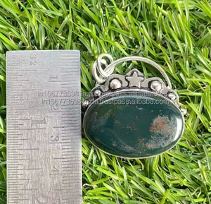 Colgante de Plata de Ley 925, colgante de piedras preciosas de sangre, joyería de piedras preciosas de plata hecha a mano, colgante de piedra de sangre para ella - Product Image 2