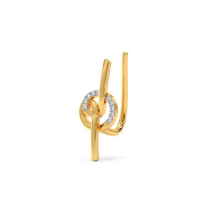 Golden <b>Infinity</b> Circle Diamond Drop <b>Earrings</b> - Product Image 2