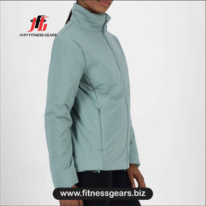 Women <b>Quilted</b> Jacket Full Sleeve Stand Collar Solid Color Polyester <b>Wadding</b> Zipper Closure Autumn Wear - Product Image 2