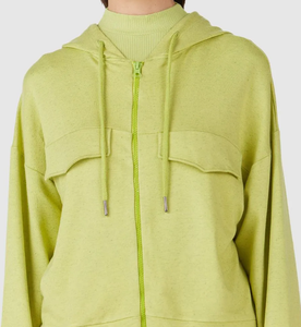 Sweat-shirt à capuche vert lime surdimensionné avec poches, coupe classique, en coton biologique tricoté, molleton épais, pour homme, décontracté, hiver - Product Image 4