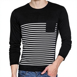 T-shirt à manches longues pour hommes OEM Vente en gros pas cher Bambou biologique OCS Coton Viscose pour Triblend Fabricant indien Grande taille vierge - Product Image 1
