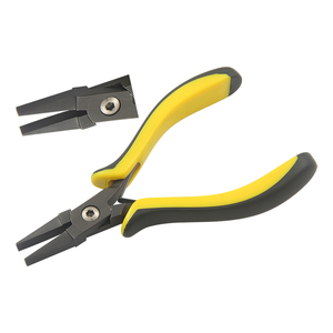 120mm Black Yellow Stainless Steel Flat Nose Precision Pliers Smooth Ergo Handles Crimping Cutting OEM Customizable Fishing - Product Image 1