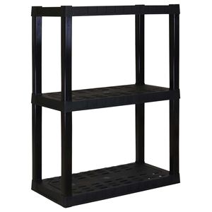 Étagère de garage robuste à 3 niveaux, 39"H x 14"D x 30"W, noire, capacité de 300 lb - Product Image 1