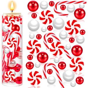 120 Piezas de Decoración Navideña para Jarrones Flotantes, Bastones de Caramelo Blancos y Rojos para Centros de Mesa, Decoración para Fiestas y Mesa del Hogar - Product Image 1