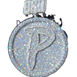 Colgante Clásico de Lujo Personalizado Unisex con Moissanita Cultivada en Laboratorio D VVS, Corte Brillante, Plata de Ley 925, Oro Rosa, Certificado GRA - Product Image 1