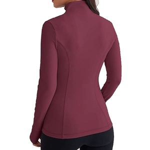 Lightweight Stretch Fabric <b>Women's</b> Gym <b>Jacket</b> Full Zip Sports Top Cropped fit Running Workout OEM Apparel Factory Private Label - Product Image 2