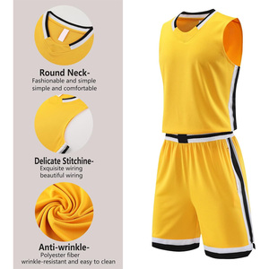 Uniformes de Baloncesto Personalizados, Conjunto de Camiseta sin Mangas con Cuello en V y Pantalones Cortos, Poliéster que Absorbe la Humedad, Ropa Deportiva para Equipos, Todas las Temporadas, Unisex, Adulto - Product Image 3