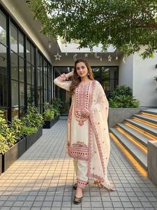 New <b>Women's</b> Designer Party Wear Pur Mul Chandheri <b>Top</b> Farshi Palazzo Dupatta Set Reversible Stretchable Wrinkle-Free Quick Dry - Product Image 5