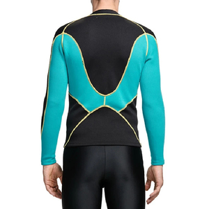 Chemise de compression à manches longues pour homme, couleur noire et turquoise, à séchage rapide, avec prix avantageux et service OEM - Product Image 2