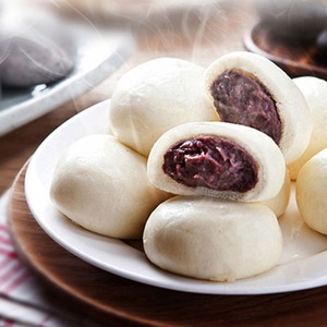 [MILWON] Pan Dulce Vaporizado Congelado, Bocadillo Coreano de Frijol Rojo, Set de Panecillos Vaporizados Anheung de 3 Colores - Product Image 1