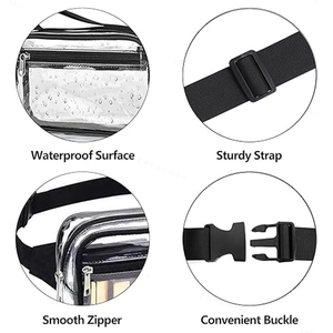 <b>Top</b> Trending Custom Clear <b>PVC</b> Waist Bags Unisex Zipper Closure Transparent Fanny Pack for Daily Use - Product Image 4