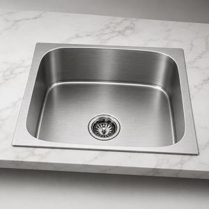 Brushed Stainless Steel <b>Kitchen</b> <b>Sink</b> Single Bowl Countertop Basin - Product Image 2