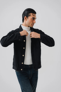 Custom Men's Designer Casual Cotton Denim <b>Jacket</b> Button Closure Coat <b>Waterproof</b> <b>Winter</b> Comfortable Heated Jean OEM - Product Image 6
