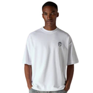 Camiseta de algodón oversize para hombre, estilo streetwear, con logo minimalista en el pecho, manga corta, informal, a la moda, OEM - Product Image 5