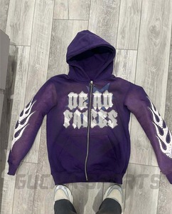 100% Cotton Oversized Vintage Distressed Patch <b>Work</b> Acid Wash Hoodie Custom Logo Sweatshirt Casual Stone Wash Thermal <b>Hoodies</b> - Product Image 4