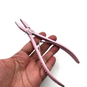 <b>Pink</b> Micro-beads Hair Extension Pliers Custom Logo Printed Hair Care <b>Tool</b> Wholesale OEM Service Flat Nose Pliers - Product Image 3