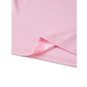 Camiseta de algodón 100% rosa bebé para mujer, informal, talla grande, de jersey suave, lisa, con estampado de malla, en blanco - Product Image 4