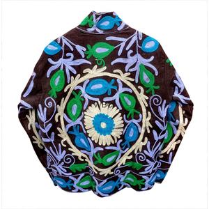 Veste matelassée en tricot brodée avec motif floral, manteau d'hiver pour femme, col rond, manches longues, style moderne, doublure en coton - Product Image 6