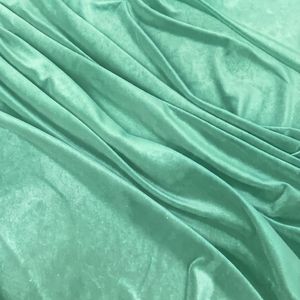 Romantic Aqua Velvet Fabric Solid Plain Woven 100% Polyester Medium Weight Brushed Sueded Material Formal Wear Wedding Apparel - Product Image 4