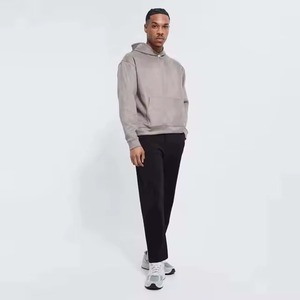 Sudadera con capucha y cremallera para hombre, talla grande, con efecto desgastado y lavado ácido, forro polar, hombros caídos, lisa, última colección Pakistán 2026 - Product Image 5