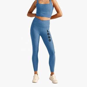 Conjunto de yoga sin costuras para mujer personalizado Leggings de cintura alta Sujetador deportivo de dos piezas Gimnasio Fitness Entrenamiento Activewear - Product Image 1