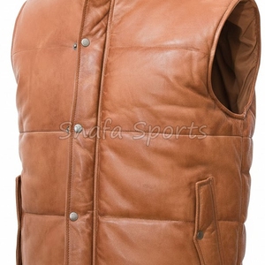 Gilet en cuir sans manches pour homme, imperméable, coupe-vent, respirant, veste d'hiver de haute qualité personnalisée - Product Image 3