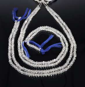 Cuentas de Cuarzo Cristal Blanco Natural AAA, Facetadas en Forma de Rondelle, 4-4.5MM, Cuentas de Piedras Preciosas de Cristal, 13 Pulgadas, Cuentas de Cristal Rondelle al por Mayor - Product Image 1