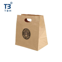 Excelente bolsa de papel con asa en forma de D, 280x280x150mm, ideal para compras, comerciantes, embalaje, proveedores de dropshipping.