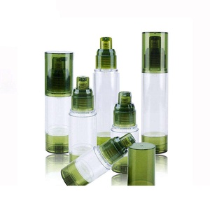 ขวดเครื่องสำอาง GP24 ขนาด 15 มล. 30 มล. สีเขียว พร้อมแปรงหัวเป็ดและปั๊มร้อน ขวดพลาสติก Unalilia สำหรับครีมกันแดดพร้อมฝาปิด - Product Image 2
