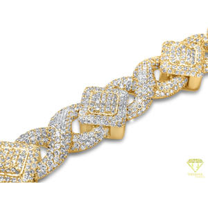 Luxury Yellow Gold <b>Infinity</b> Link <b>Bracelet</b> with Brilliant Moissanite Diamonds and Sophisticated Designer Finish - Product Image 5