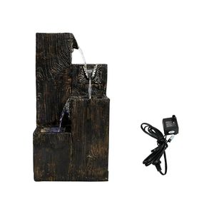Fuente de Agua Decorativa de Interior de 15.7 Pulgadas con Base de Madera Artificial de Poliresina y Luz LED para Hogar u Oficina - Product Image 6