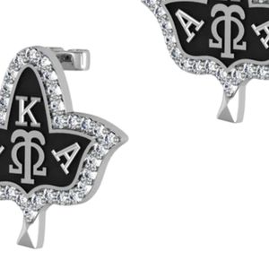 Pendientes de Hoja de Cristal Negro para Mujer, Joyería Elegante y a la Moda, Pendientes de Botón, Accesorio con Estilo, Regalo, Uso Diario, Plata de Primera Calidad - Product Image 2