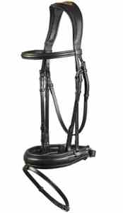 Bridon de dressage anatomique pour cheval en cuir imprimé de qualité supérieure, teint en tambour, avec nezier rembourré doux et séchage rapide / Cheval - Product Image 2