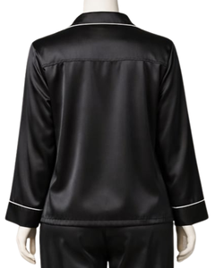 Conjunto de Pijama de Satén Azul Rey Personalizado para Mujer, Ropa de Dormir de Manga Larga con Botones, Estilo Seda, Conjunto de Dos Piezas Cómodo para Estar en Casa - Product Image 6