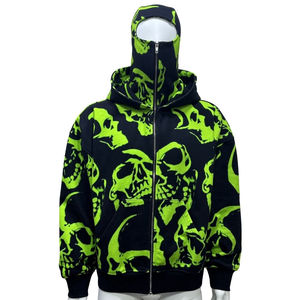 Sudadera con Capucha para Hombre, Negra, Impermeable, Ecológica, Transpirable, Ligera, Tejida, Antipilling, con Máscara Ninja, Invierno, Logotipo Personalizado - Product Image 1