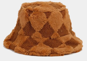 Chapeau bob unisexe en fausse fourrure noir uni, bonnet d'hiver en peluche pour adulte, tricoté à la main, 56-58CM - Product Image 6