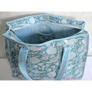 Bolso Tote de Algodón con Estampado Floral, Bolso de Hombro Acolchado Hecho a Mano en India, Bolso Boho para Mujer, Bolso de Compras - Product Image 3