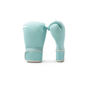 <b>Light</b> Blue PU Boxing Gloves with Velcro Wrist Closure for Unisex Training and Sparring - Product Image 1