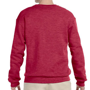 High Quality 100% Cotton Men's Custom Fleece Sweatshirt <b>Red</b> Heavy and Winter Season Appropriate with Custom Logo - Product Image 5