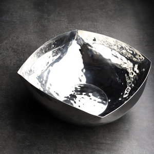 Saladiers en métal, bols à riz, bols à nourriture de qualité standard, vaisselle en métal massif, bols de service de forme carrée avec design martelé - Product Image 4